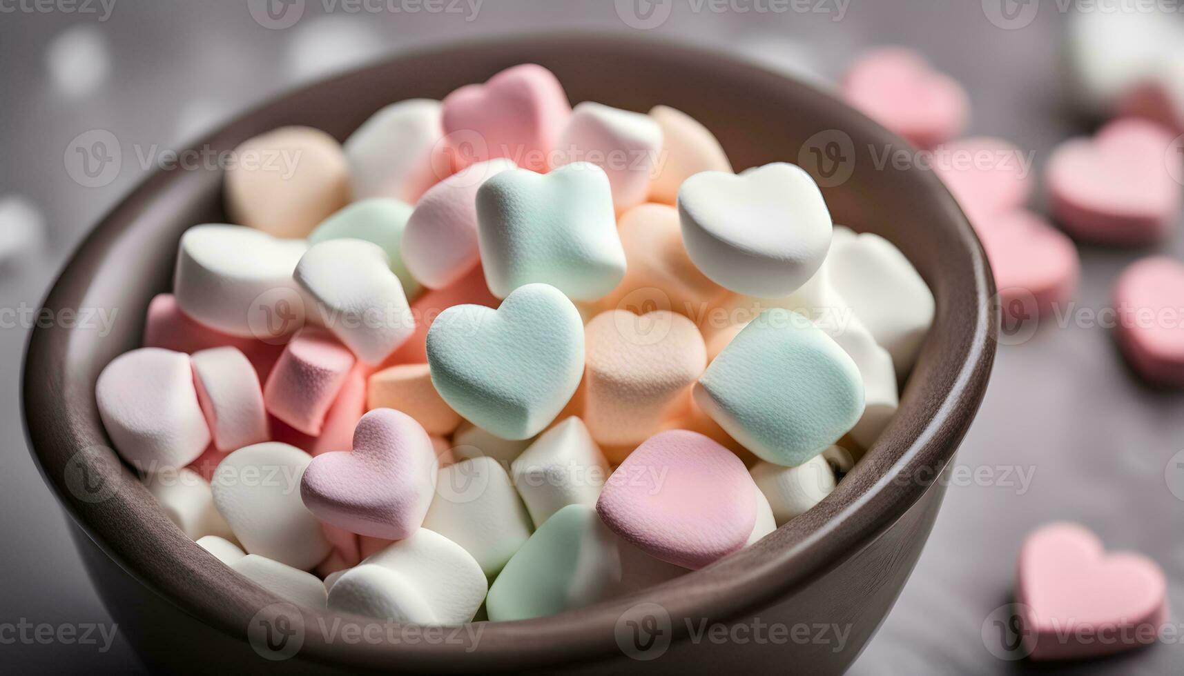 AI generated a bowl filled with marshmallows photo