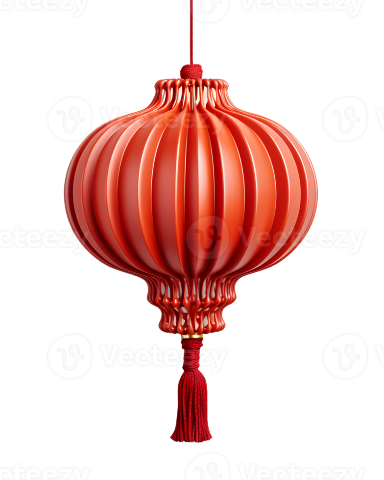 AI generated Red Chinese Lantern Isolated on Transparent Background. Generative Ai png