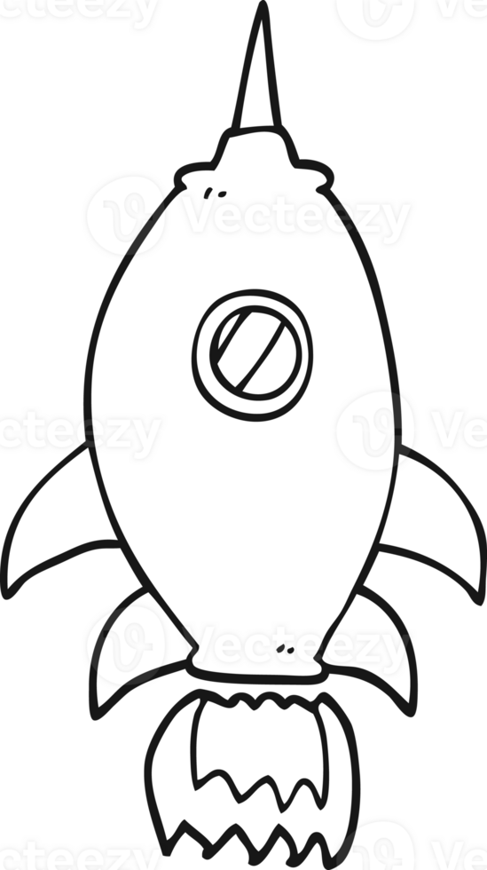 black and white cartoon spaceship png