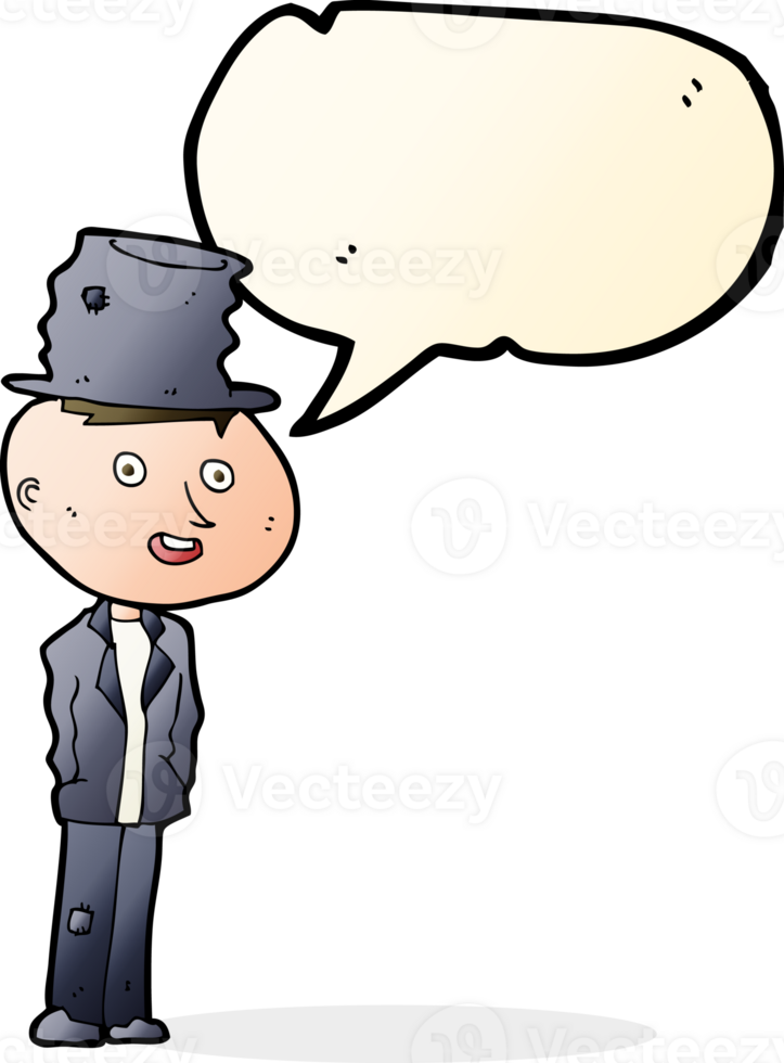 cartoon funny hobo man with speech bubble png