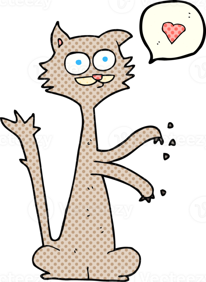 comic book speech bubble cartoon cat scratching png