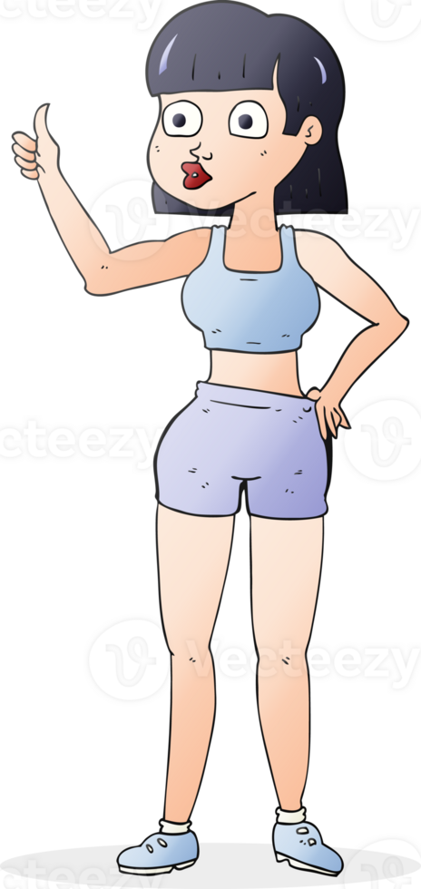 cartoon gym woman png