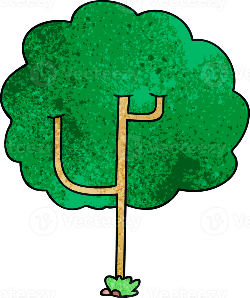 quirky hand drawn cartoon tree png
