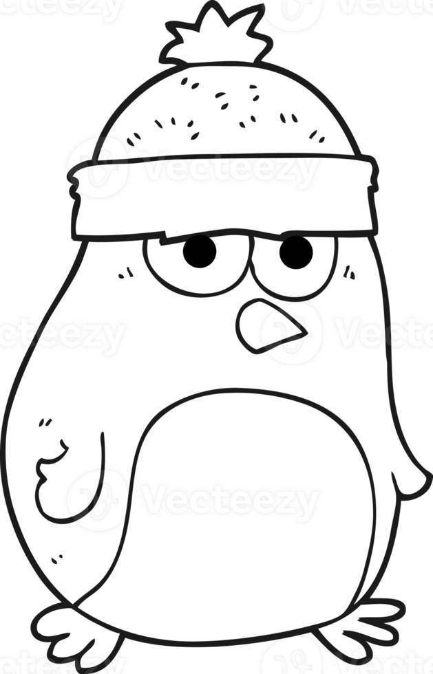 black and white cartoon penguin png
