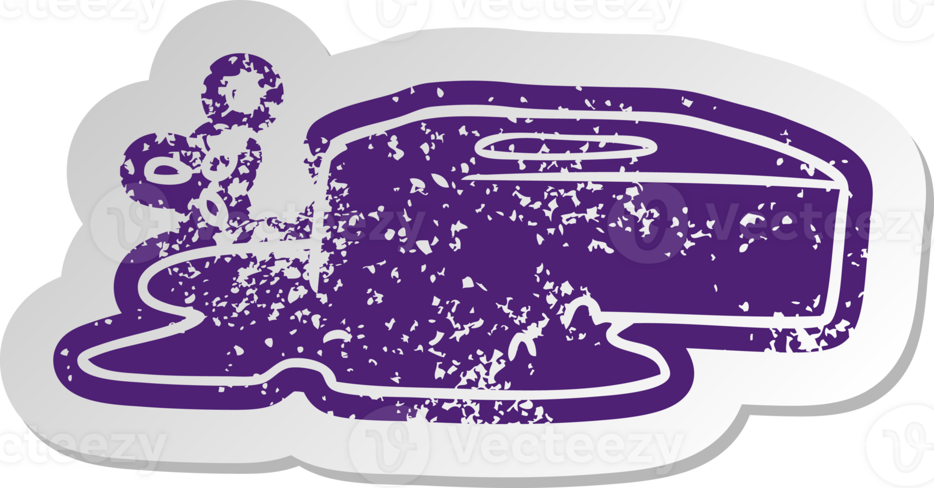 distressed old sticker of a bubbled soap png