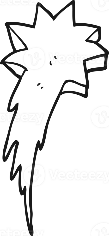 black and white cartoon shooting star symbol png