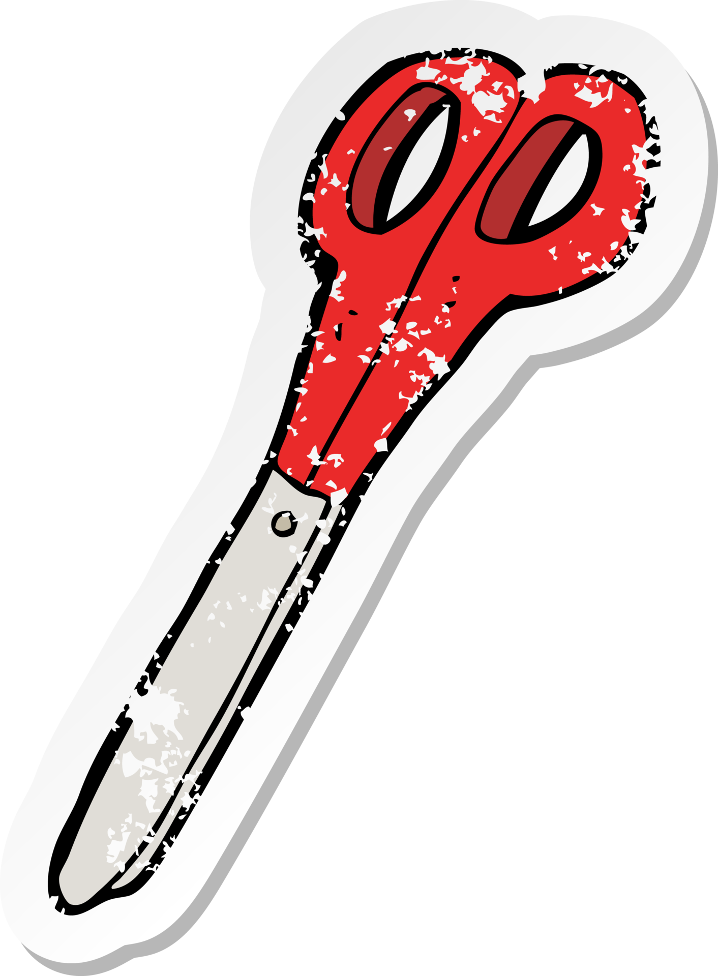 retro distressed sticker of a cartoon scissors 36554289 PNG