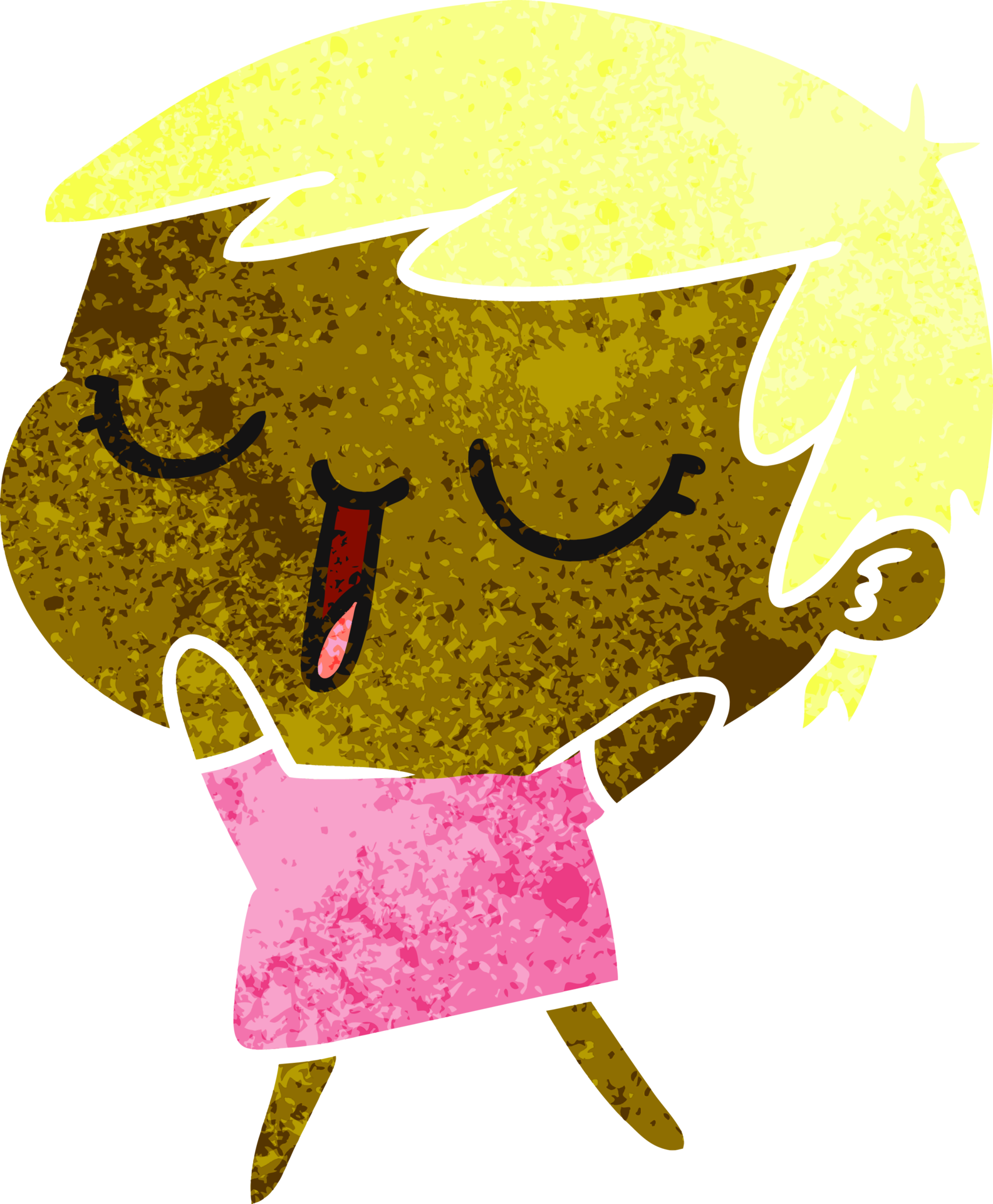 retro-cartoon-of-cute-kawaii-short-haired-girl-36554300-png