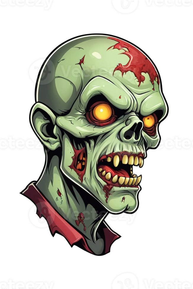 ai genererad zombie huvud illustration av en demon monster png