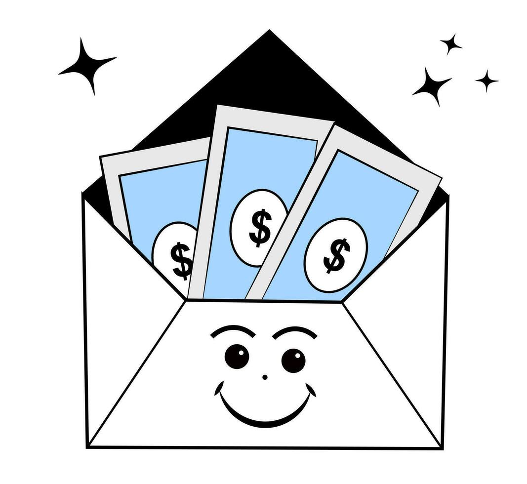 Envelope with money on white background vector