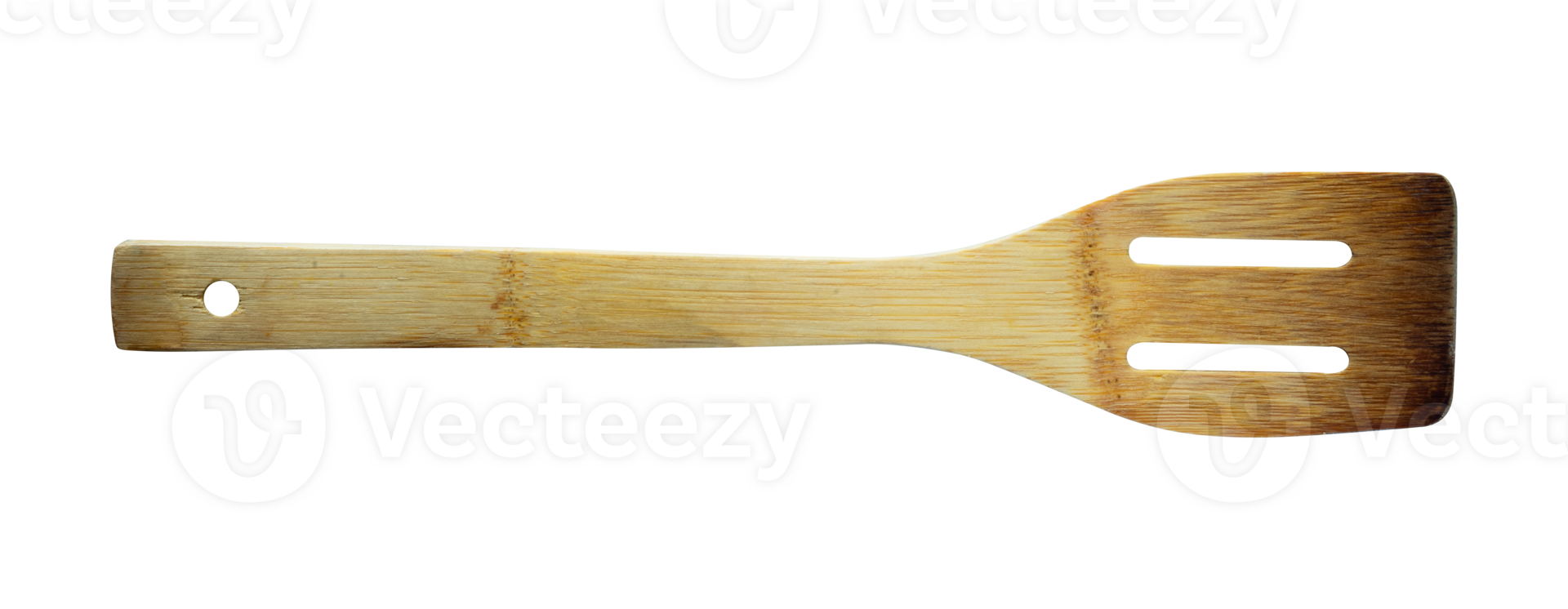 Rusty wooden spatula isolated. Kitchen tool element png