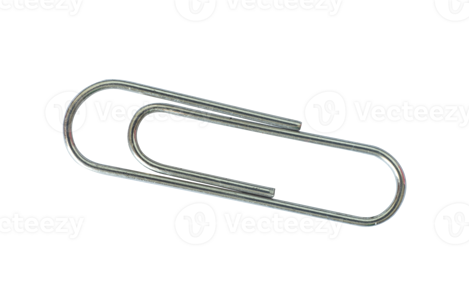 Silver paper clip isolated element png