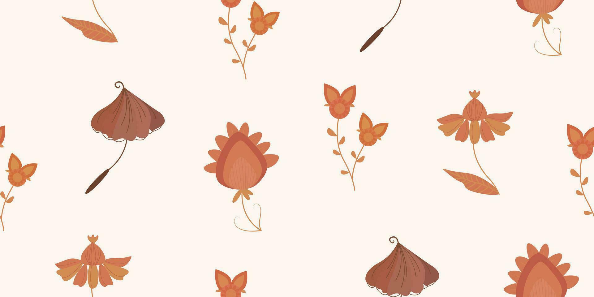 vector pattern of various types flowers and shapes. vector floral pattern. Design for wallpaper, wrapping paper, background, fabric. Vector flower seamless pattern