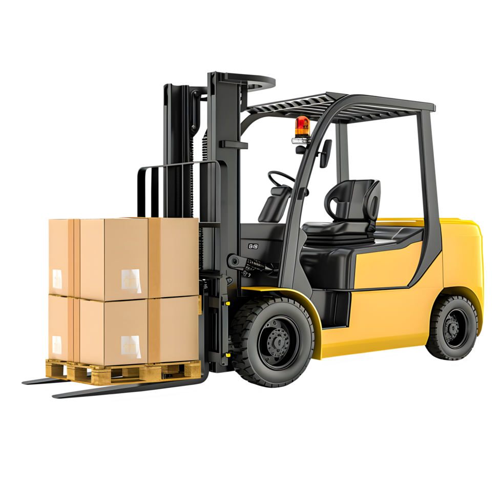 AI generated Efficient Forklift Operation. Isolated on Transparent Background. Generative AI png