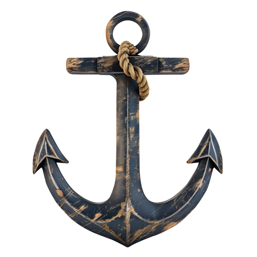 AI generated Nautical Anchor Design. Isolated on Transparent Background. Generative AI png