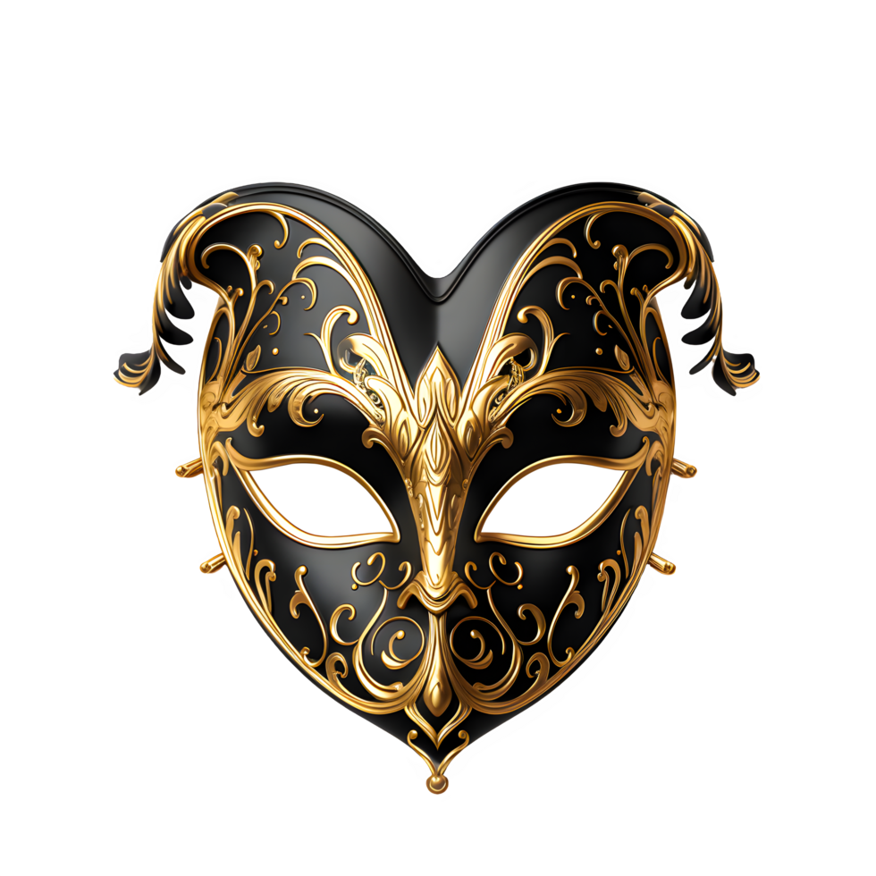 AI generated Dramatic Opera Mask Isolated on Transparent Background. AI Generative png