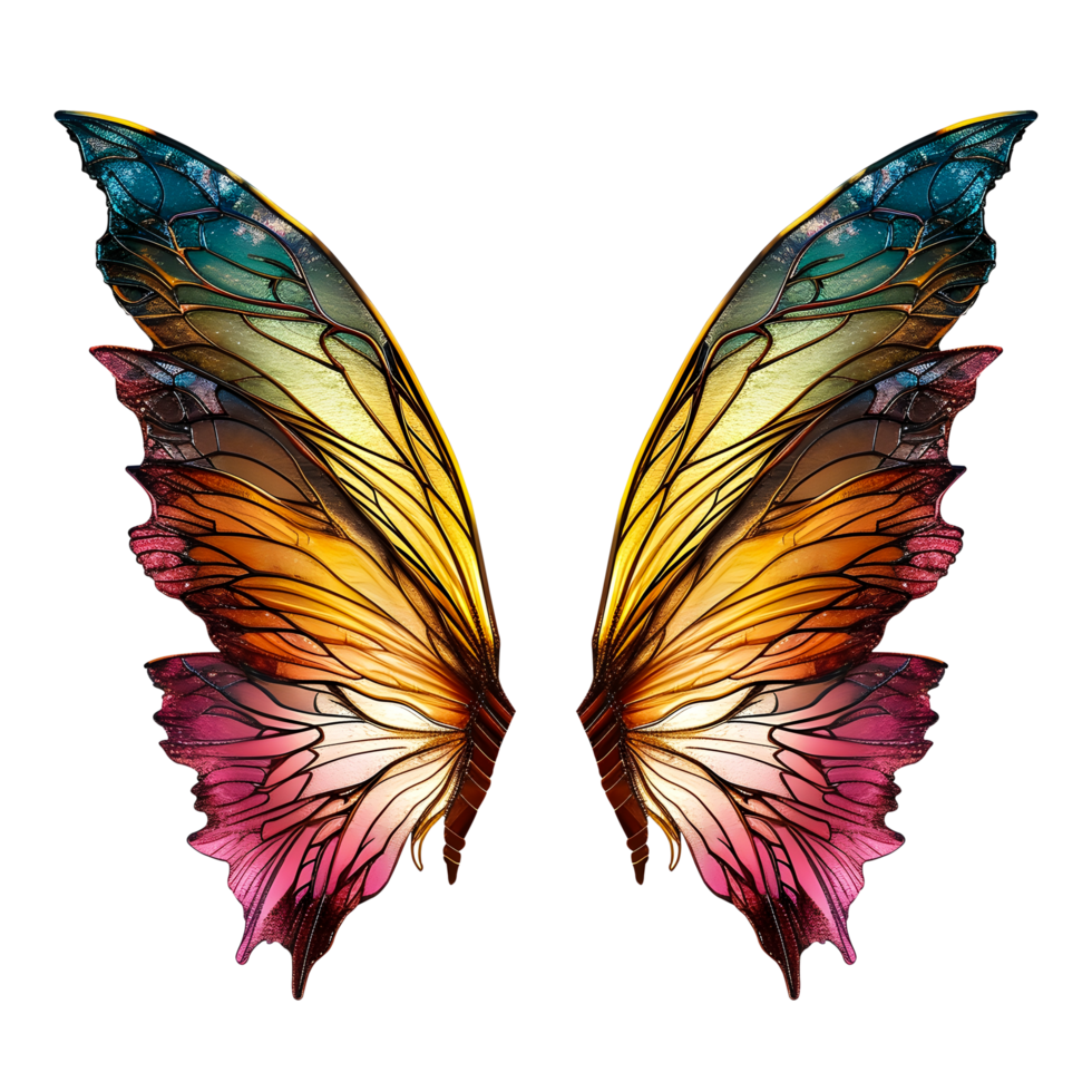 AI generated Graceful Butterfly Wings Isolated on transparent Background. Generative AI png