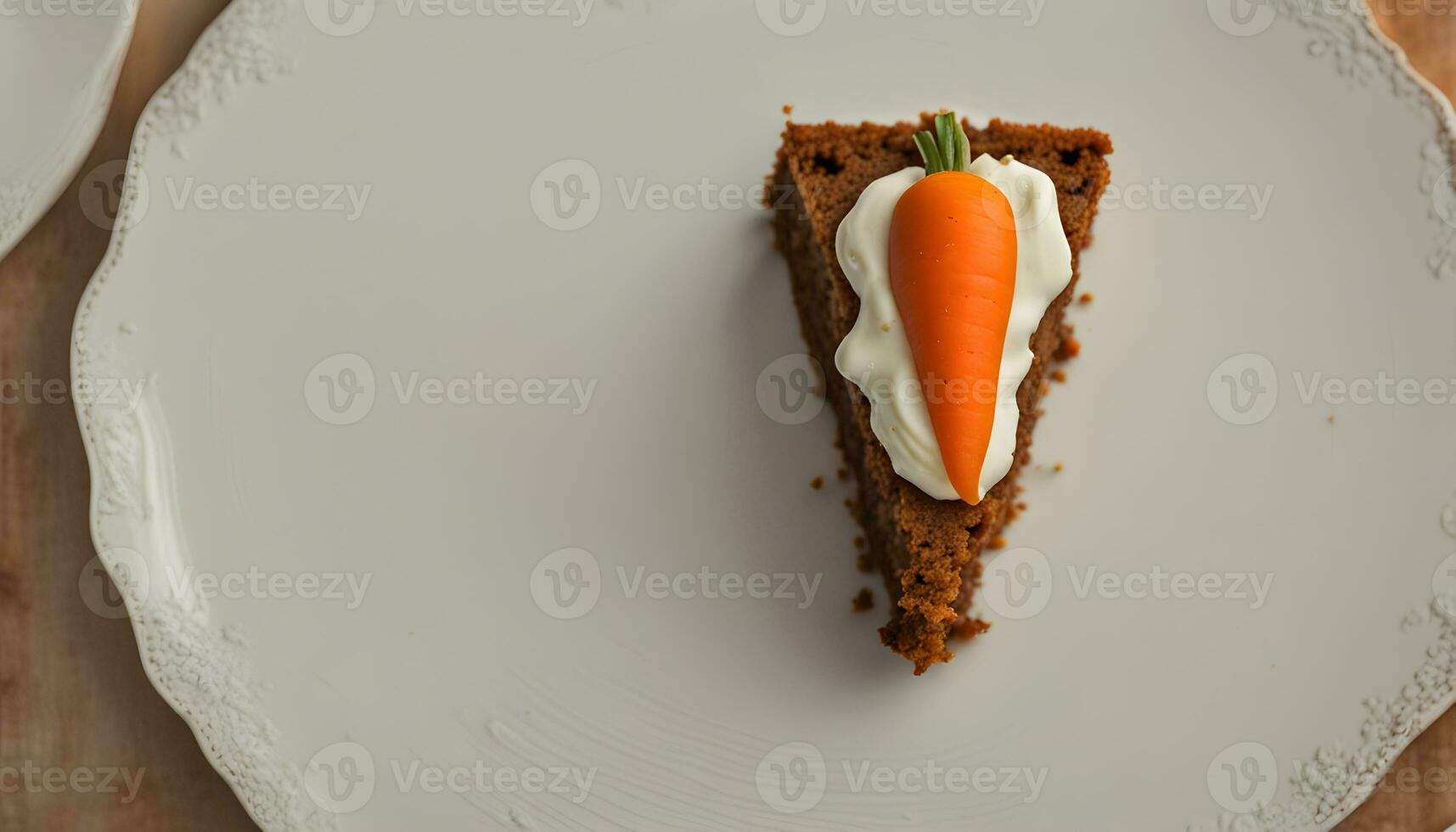 AI generated a piece of carrot cake on a plate photo