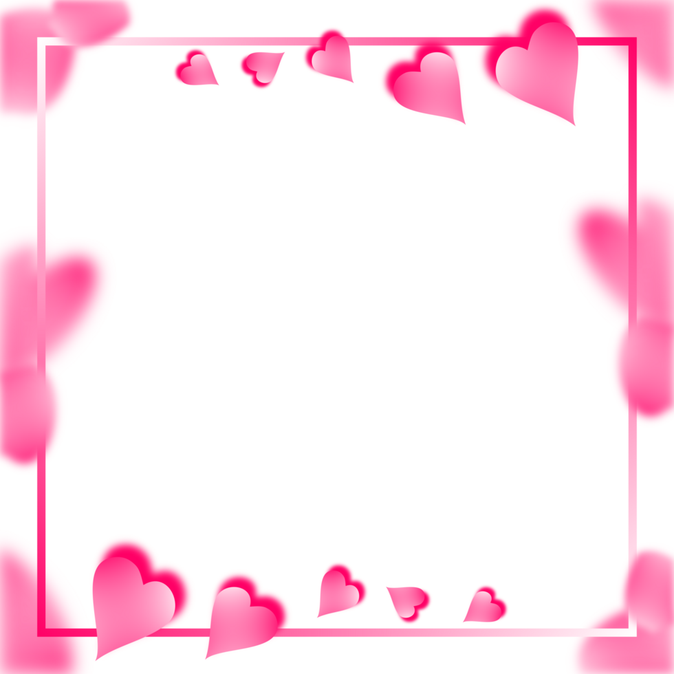Valentines Frame Border. Love Hearts Pink Background. png