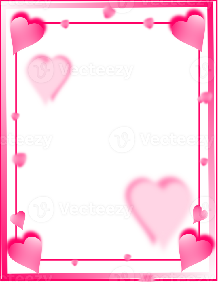 Love Hearts Frame Background. Valentine Border png