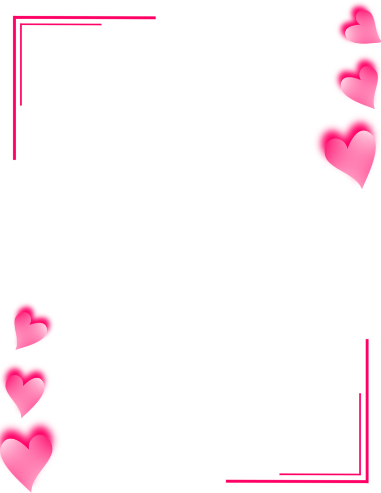 Love hearts sweet frame. Cute Cartoon Love Pink Background. png