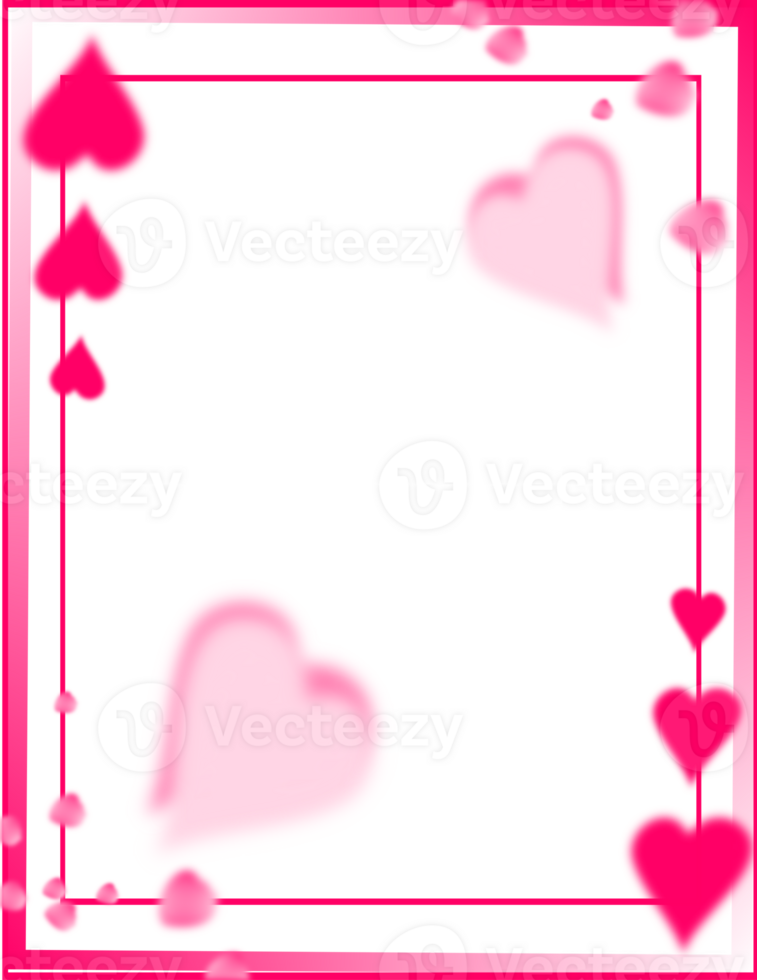 Love Hearts Frame Background. Valentine Border png