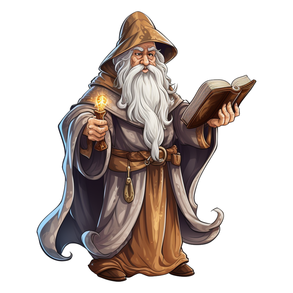 AI generated Cartoon wizard isolated on transparent background png