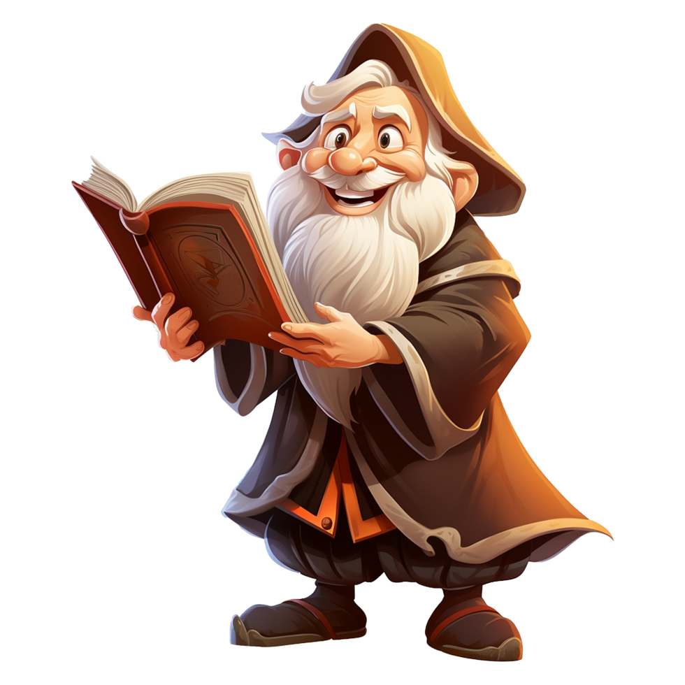 AI generated Cartoon wizard isolated on transparent background png