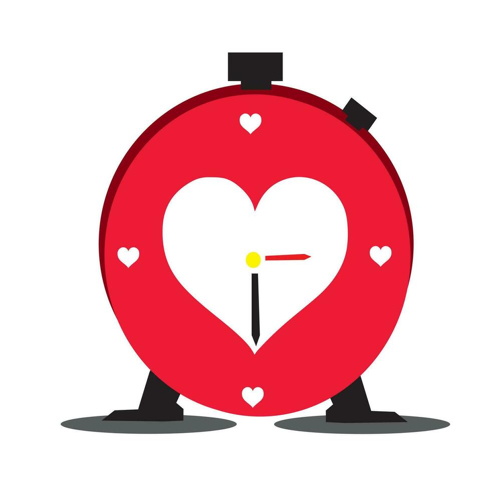 heart clock clock concept, vector illustration