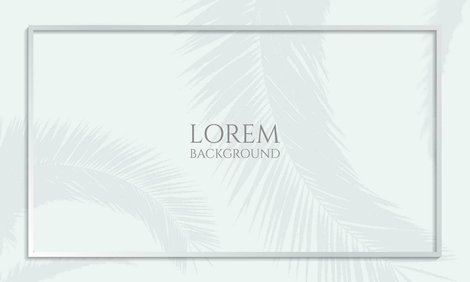 Tropical palm leaves on white background. Minimal nature concept. Vector illustration