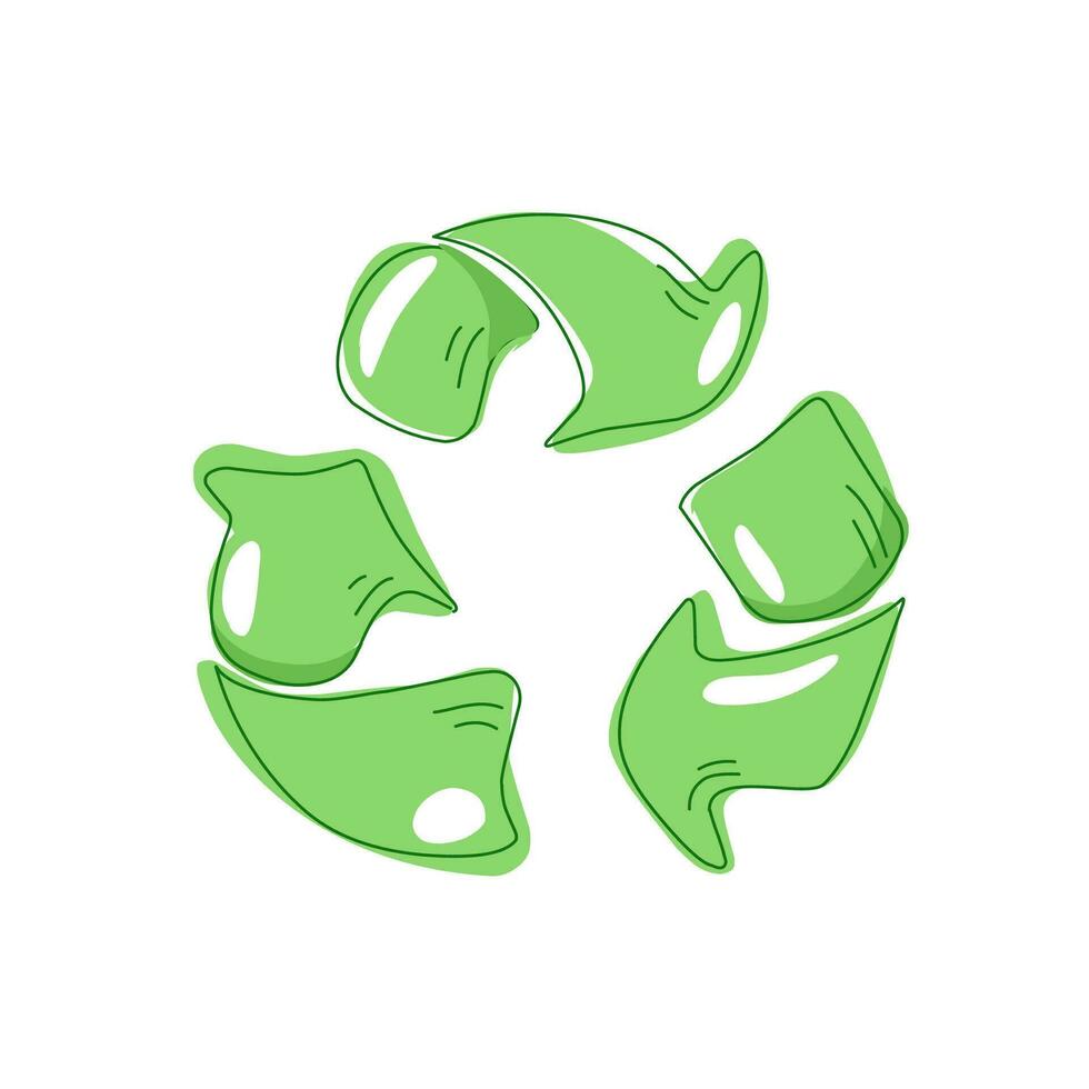 el reciclaje logo o símbolo es verde en un blanco antecedentes vector