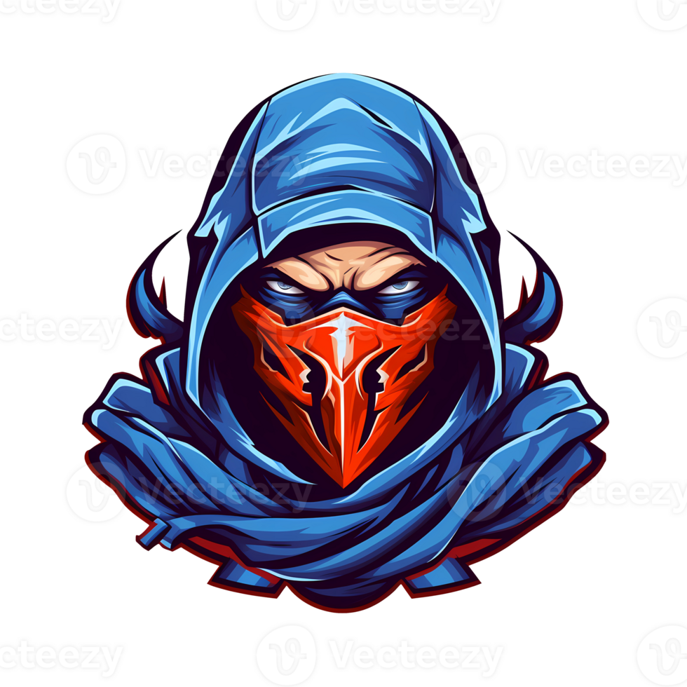 AI generated ninja head art illustrations for stickers, tshirt design, poster etc png