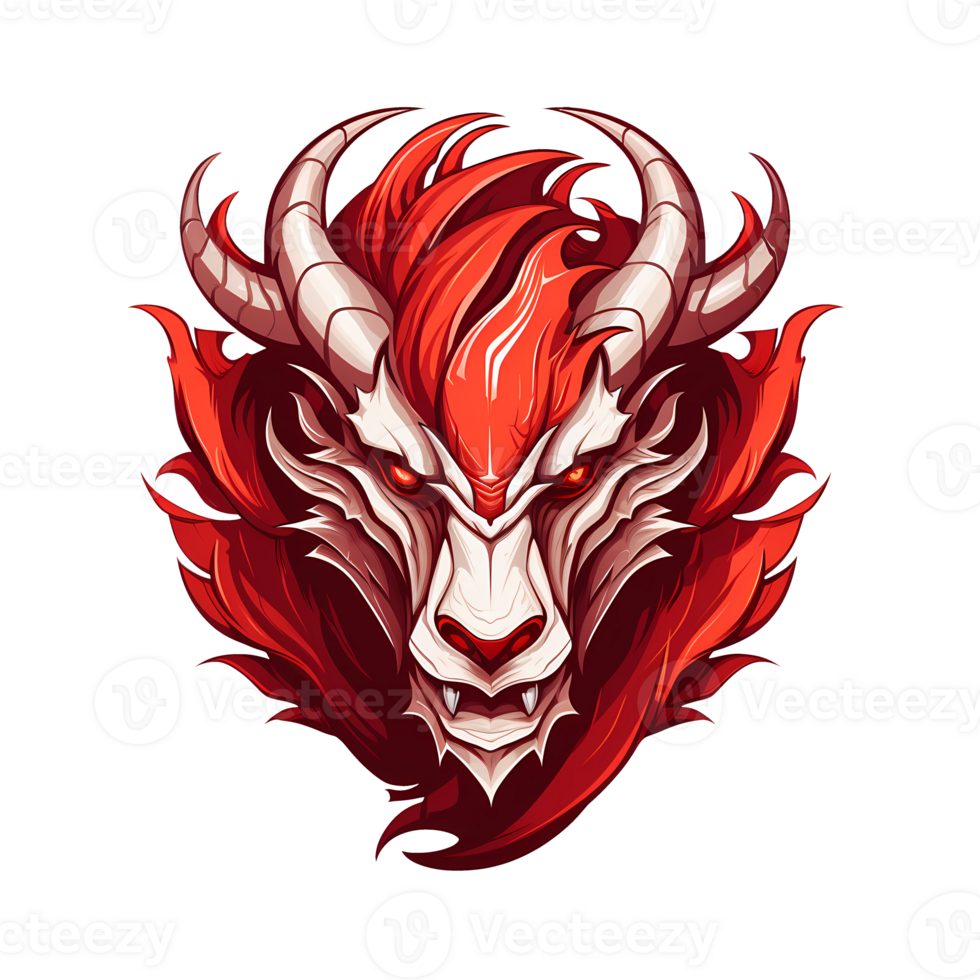 AI generated dragon head art illustrations for stickers, logo, tshirt design, poster etc png