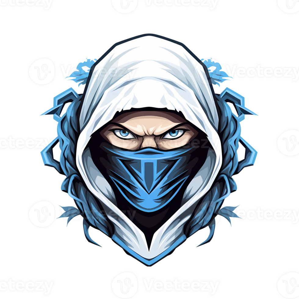 AI generated ninja head art illustrations for stickers, tshirt design, poster etc png