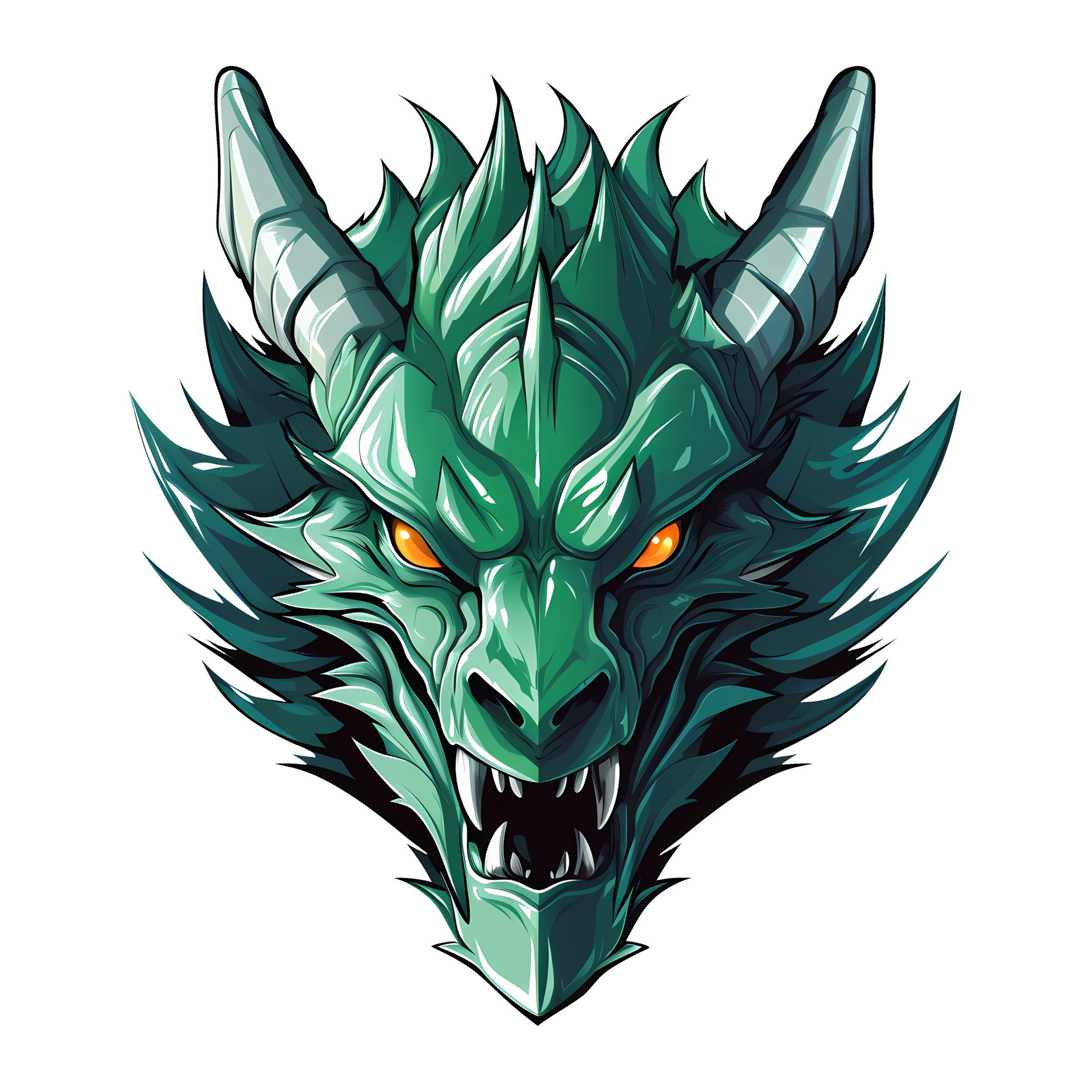 AI generated dragon head art illustrations for stickers, logo, tshirt ...