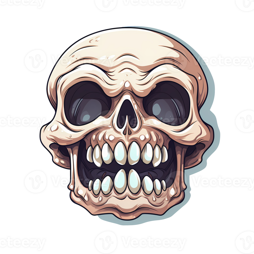 AI generated Skull art illustrations for stickers, tshirt design, poster etc png