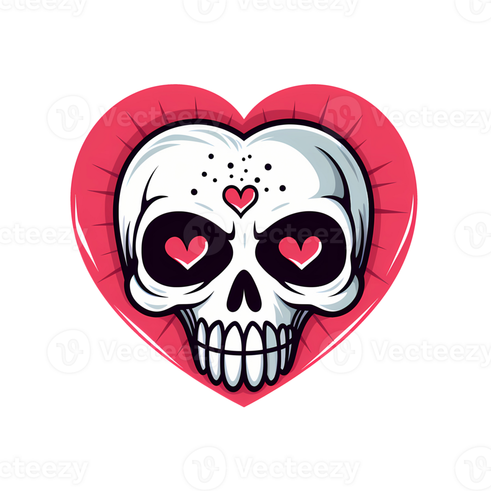 AI generated Skull art illustrations for stickers, tshirt design, poster etc png