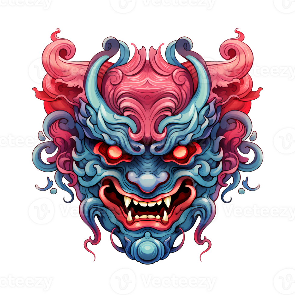 ai generado hannya máscara Arte ilustraciones para pegatinas, camiseta diseño, póster etc png