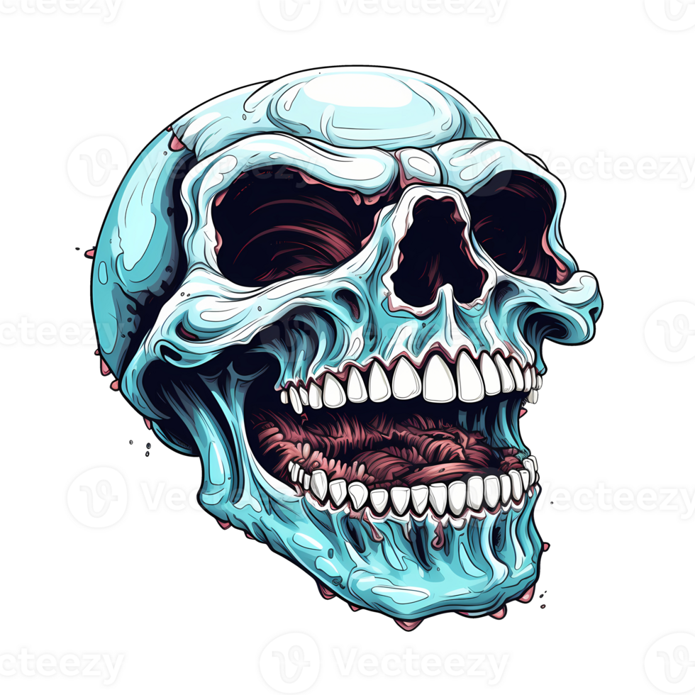 AI generated Skull art illustrations for stickers, tshirt design, poster etc png