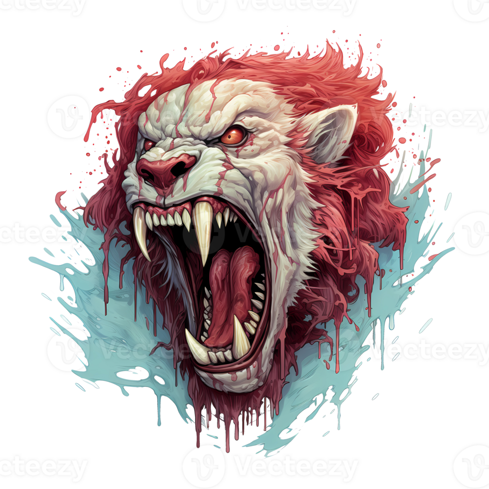 AI generated lion head art illustrations for stickers tshirt design poster etc png