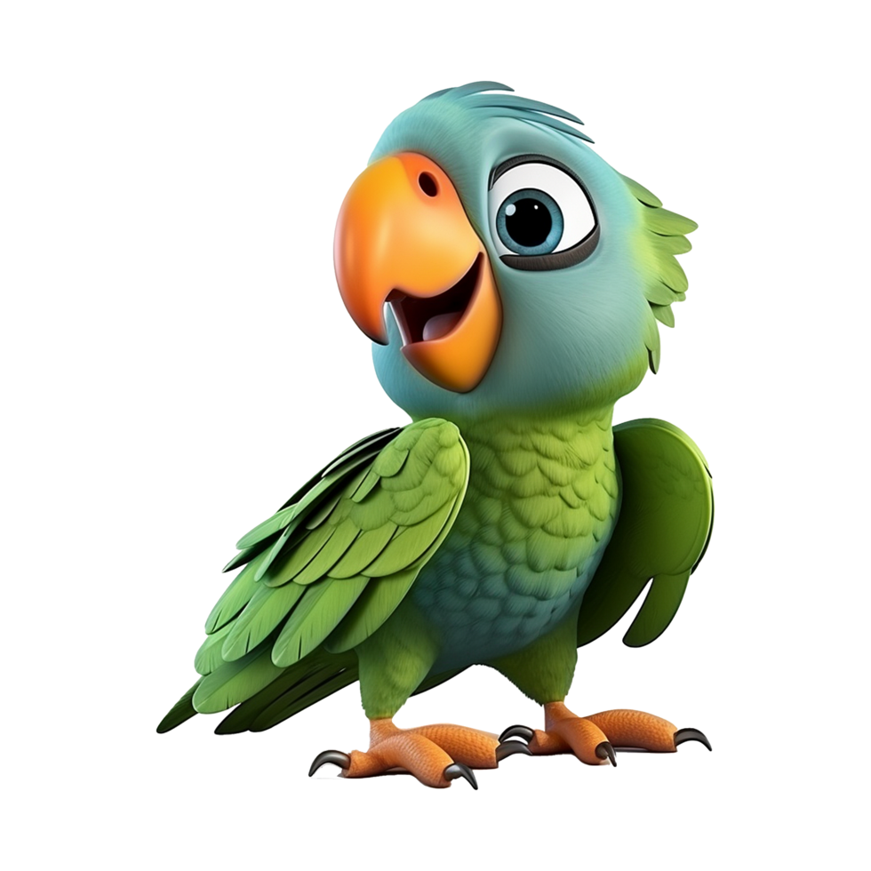 AI generated Macaw parrot on a branch isolated on transparent background png