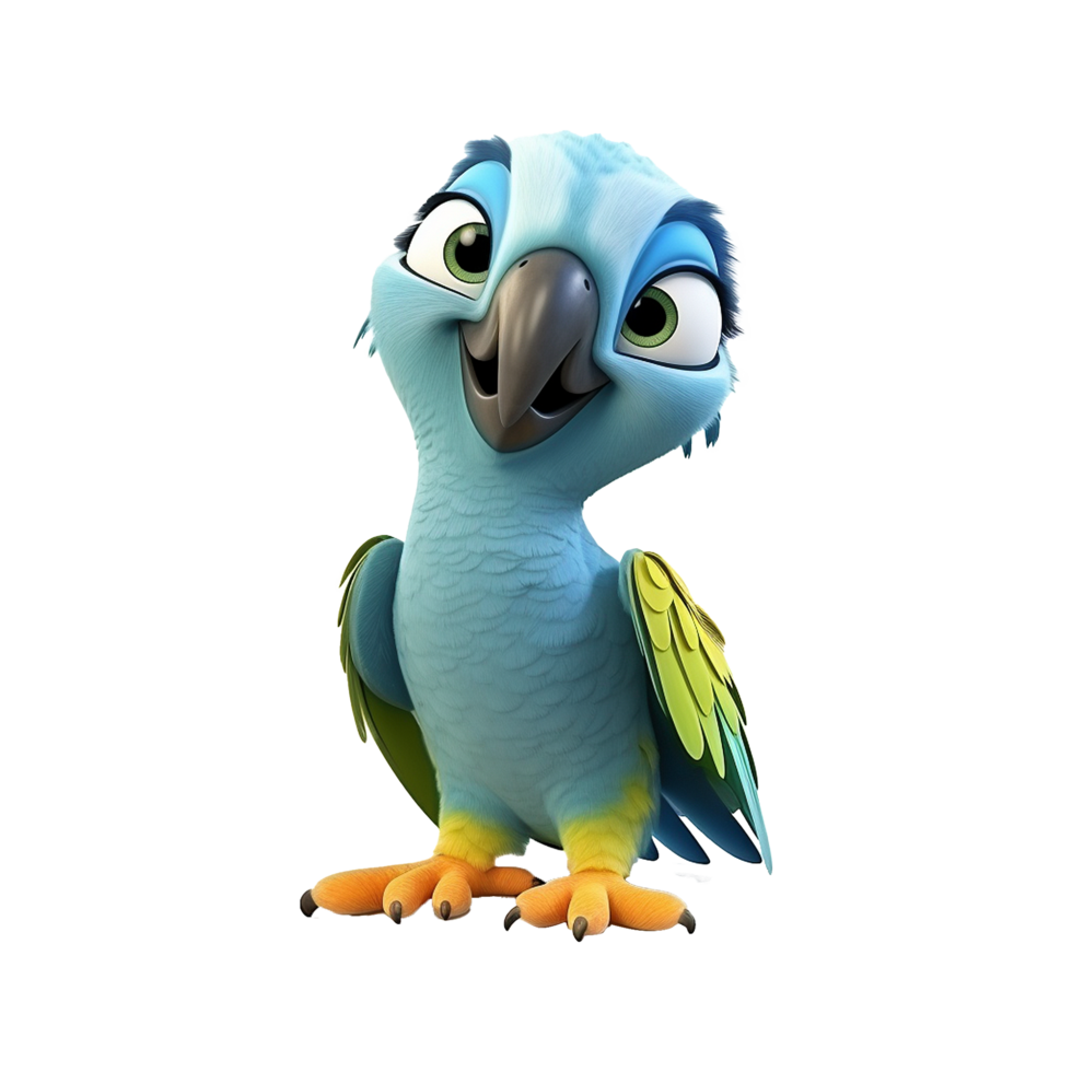 AI generated Macaw parrot on a branch isolated on transparent background png psd