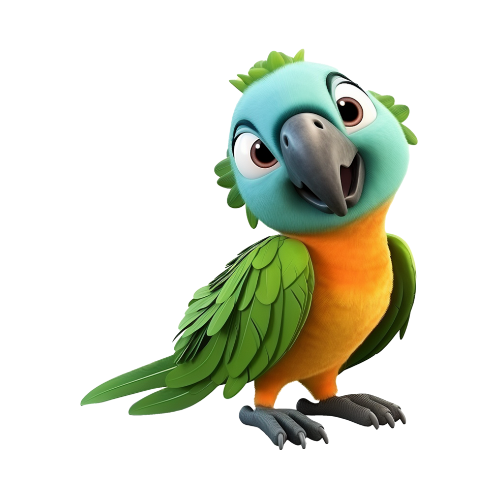 AI generated Macaw parrot on a branch isolated on transparent background png