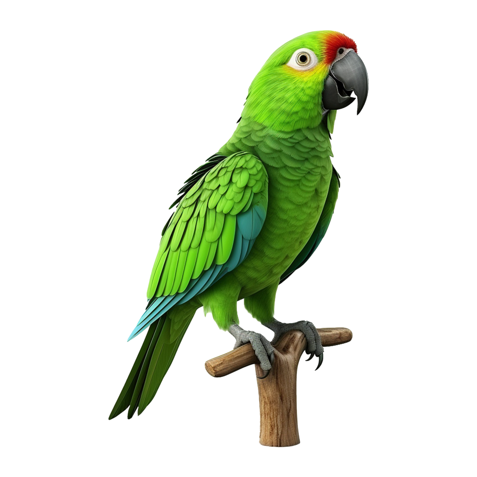 AI generated Macaw parrot on a branch isolated on transparent background png