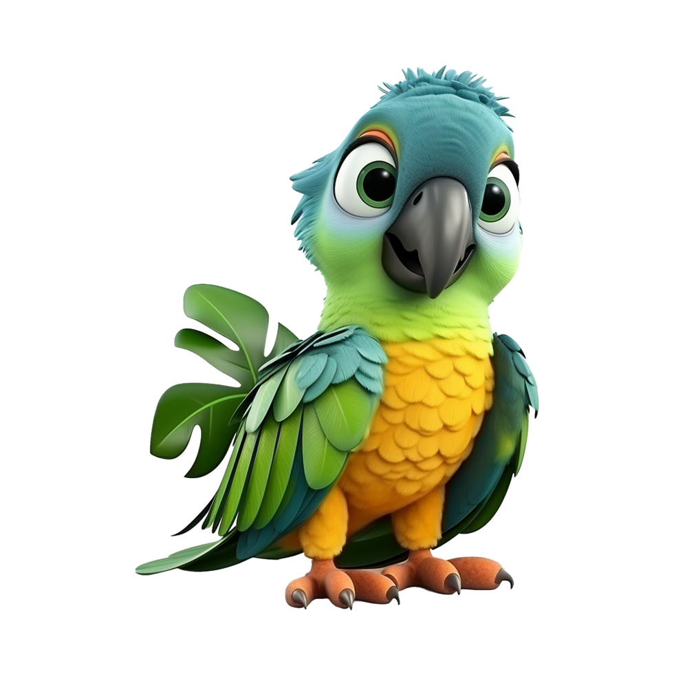 AI generated Macaw parrot on a branch isolated on transparent background png