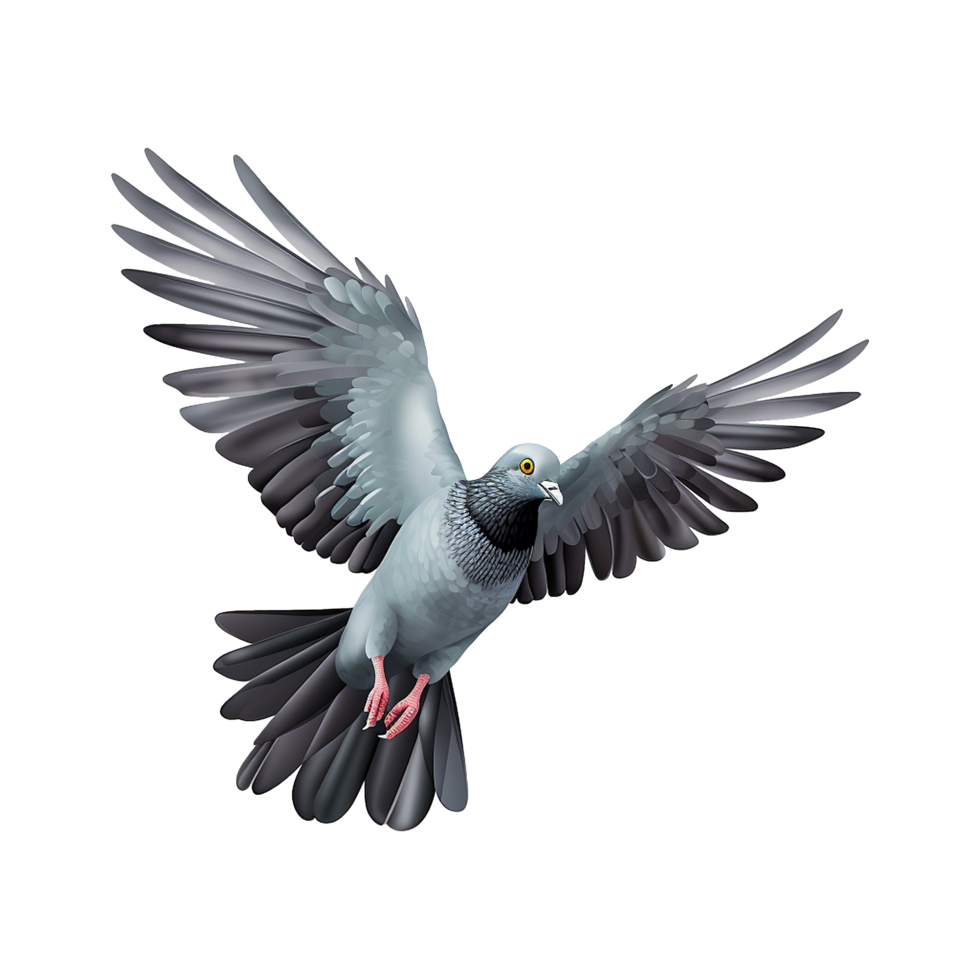 AI generated Flying pigeon isolated on transparent background png