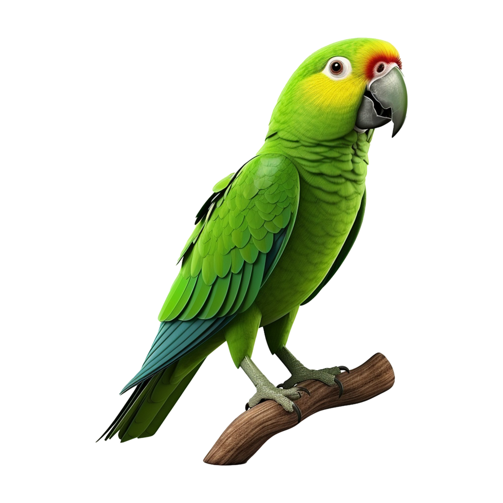 AI generated Macaw parrot on a branch isolated on transparent background png