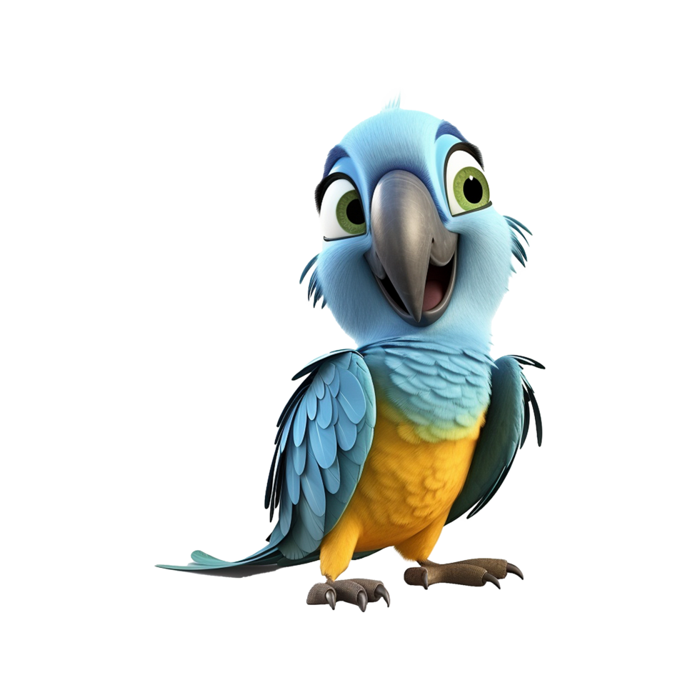 AI generated Macaw parrot on a branch isolated on transparent background png