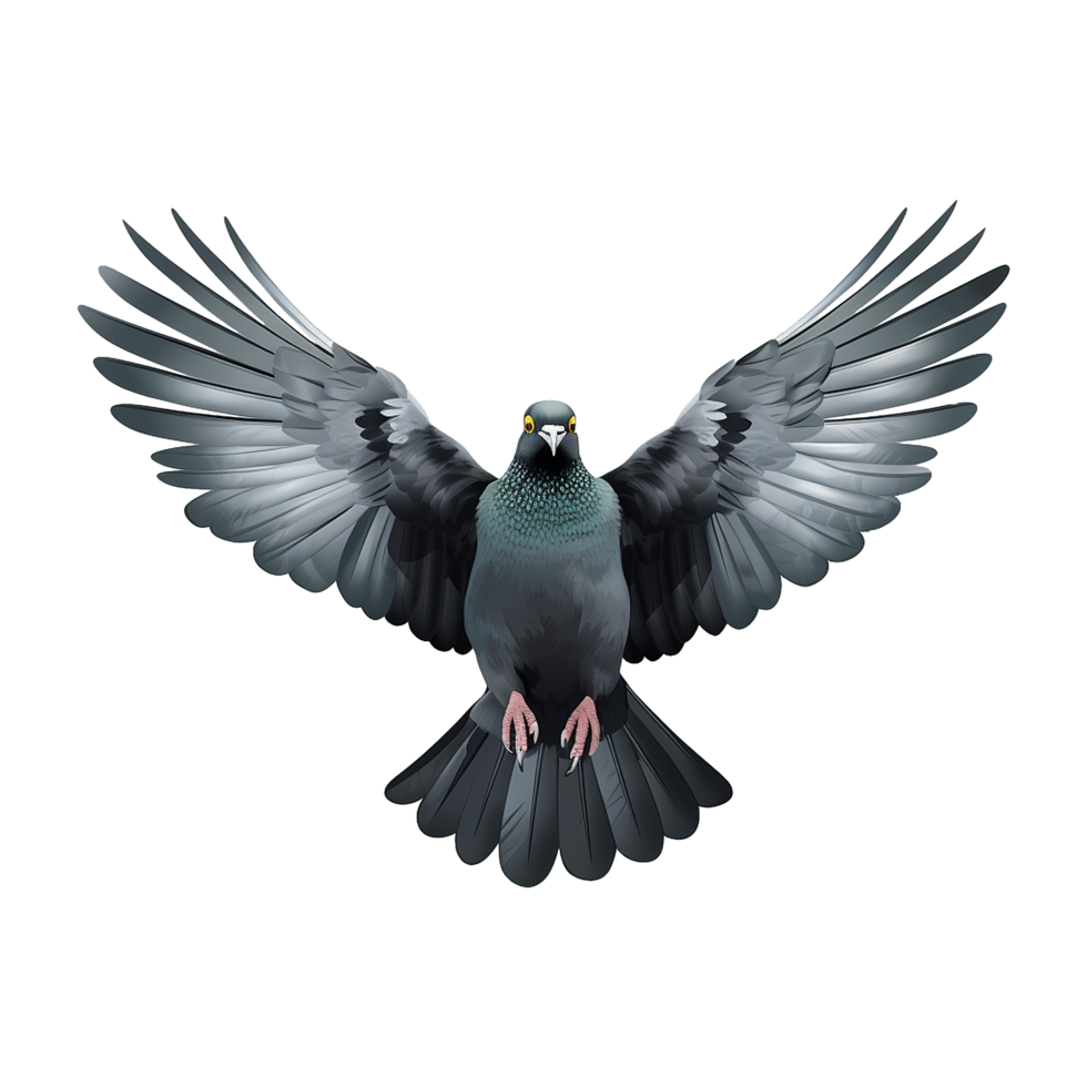 AI generated Flying pigeon isolated on transparent background png