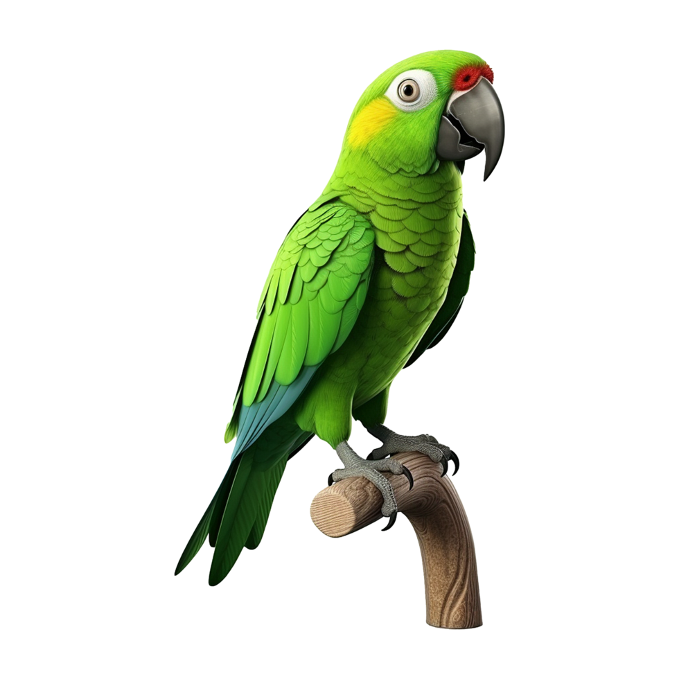 AI generated Macaw parrot on a branch isolated on transparent background png